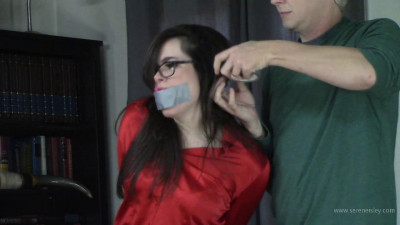 Two Secretaries Tape Gagged Back to Back